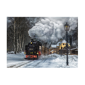 Schmalspurbahn,  Kleinbahn im Winter, Zittauer Gebirge